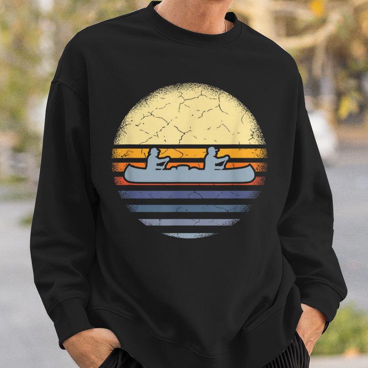 Canoe Canoeing Vintage Sunset Sweatshirt Gifts for Him