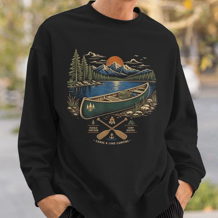Canoe And Lake Camping Paddle Camp Sweatshirt Gifts for Him