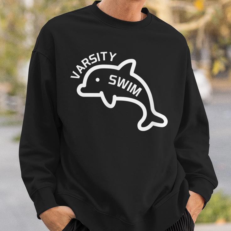 Dolphin Dolfin Varsity Swim Swim Team Swim Club Swimming Sweatshirt Gifts for Him Dolphin Dolfin Varsity Swim Swim Team Swim Club Swimming Sweatshirt Gifts for Him