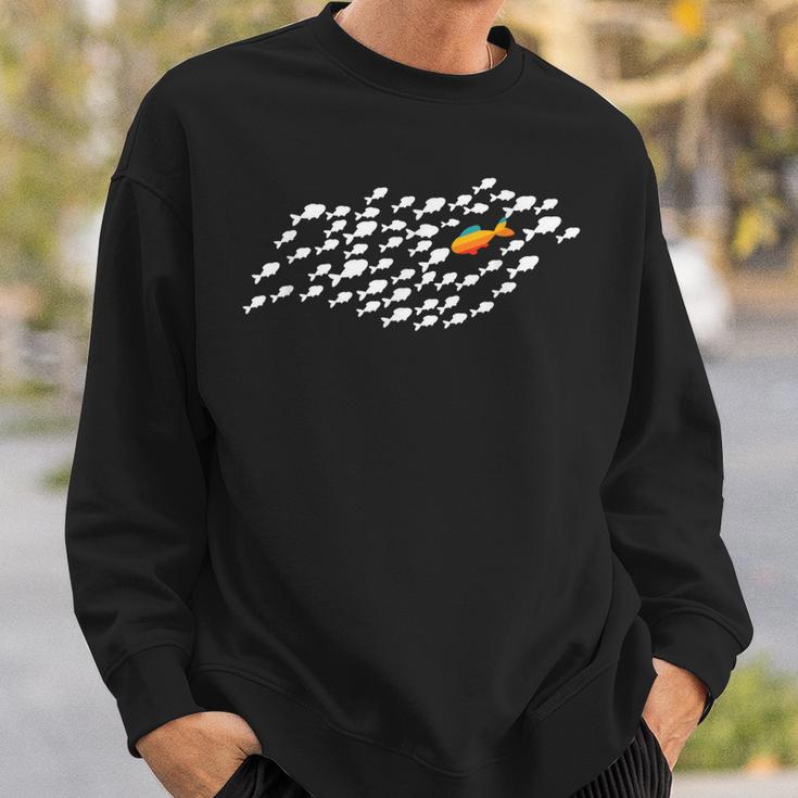 Fish Swimming Against The Current Be Yourself -Adults Kids Modern Casual Sweatshirt Gifts for Him Fish Swimming Against The Current Be Yourself -Adults Kids Modern Casual Sweatshirt Gifts for Him