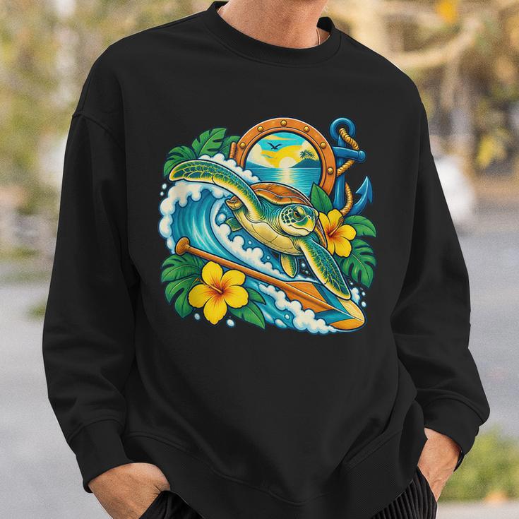 Green Sea Turtle Surfs Past a Canoe Paddle Sleeveless Sweatshirt Gifts for Him Green Sea Turtle Surfs Past a Canoe Paddle Sleeveless Sweatshirt Gifts for Him