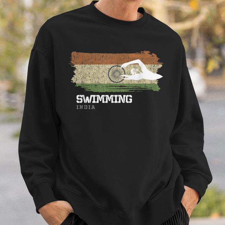 India Swimming Swimmer Water Sports Swimming Sweatshirt Gifts for Him