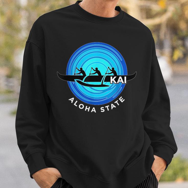 Kai Outrigger Canoe Hawaii Aloha State Paddling Retro Sweatshirt Gifts for Him