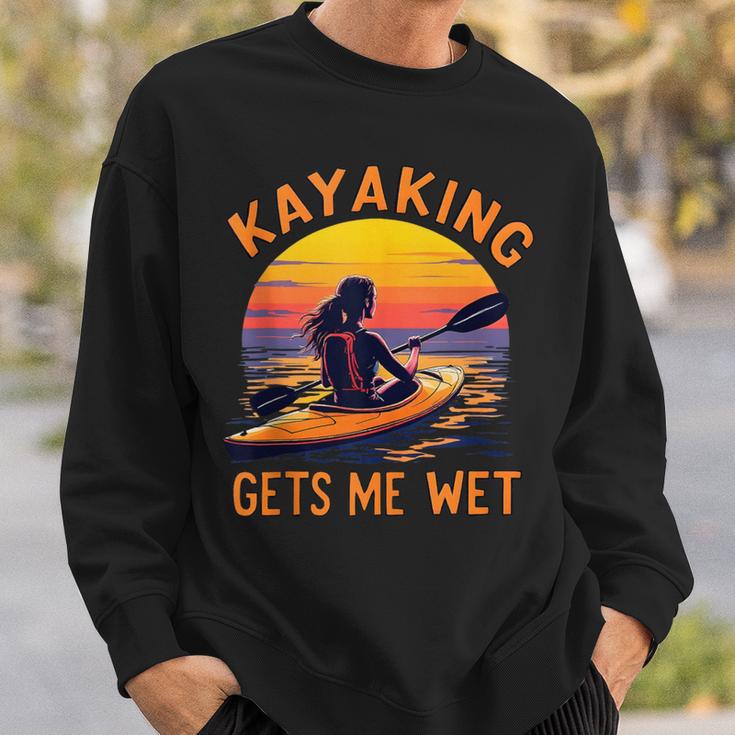 Kayaking Gets Me Wet Kayak Paddling Canoe Adult Joke Sleeveless Sweatshirt Gifts for Him
