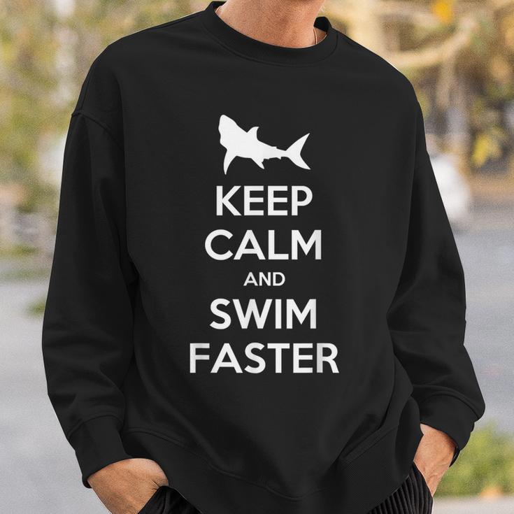 Keep Calm And Swim Faster Swimming T-Shirt Sweatshirt Gifts for Him