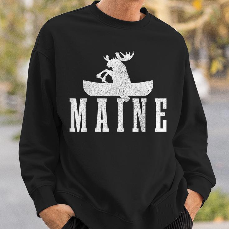 Maine Canoe Kayak Moose USA America Souvenir Sweatshirt Gifts for Him