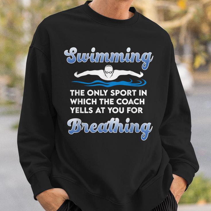 Swim Team Swimming Coach Quote Swim Breathing Joke Sweatshirt Gifts for Him Swim Team Swimming Coach Quote Swim Breathing Joke Sweatshirt Gifts for Him