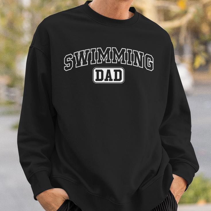 Swimming Dad Athletic Lettering Fathers Day Coach Sweatshirt Gifts for Him Swimming Dad Athletic Lettering Fathers Day Coach Sweatshirt Gifts for Him