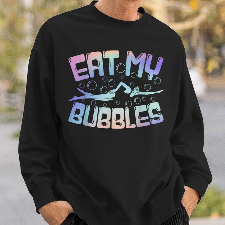 Swimming Eat My Bubbles Swim Watercolour Sweatshirt Gifts for Him Swimming Eat My Bubbles Swim Watercolour Sweatshirt Gifts for Him