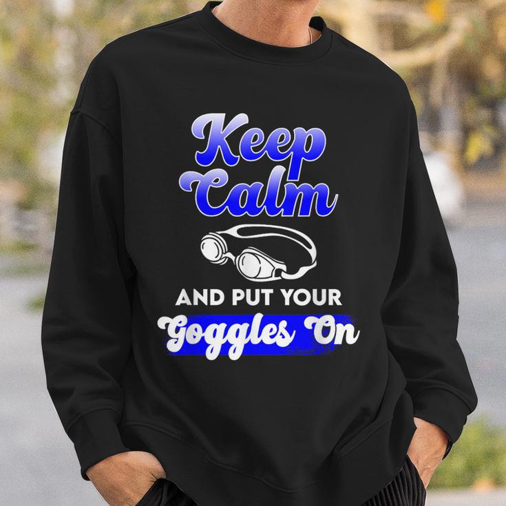 Swimming Goggles Saying Swim Team Gear Sweatshirt Gifts for Him