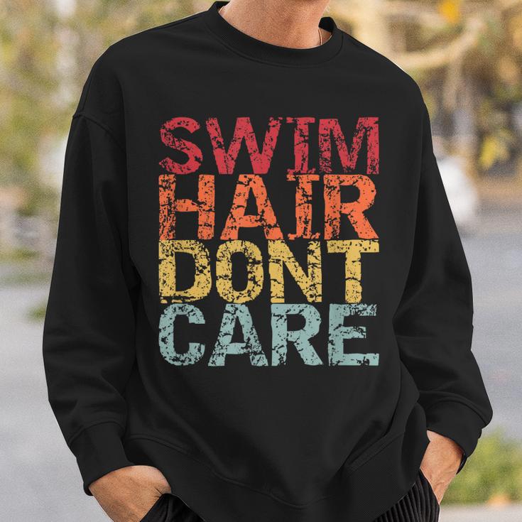 Swimming Pool Diving Sport Swimmer Swim Hair Dont Care Sweatshirt Gifts for Him