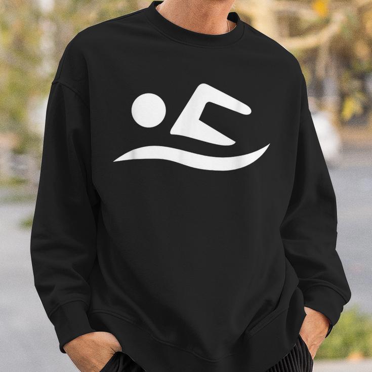 Swimming Silhouette Logo Sweatshirt Gifts for Him Swimming Silhouette Logo Sweatshirt Gifts for Him