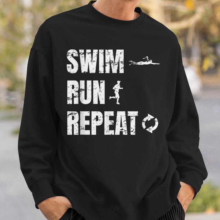 Swimrun Endurance Sports Swimming Running Swim Run Sweatshirt Gifts for Him