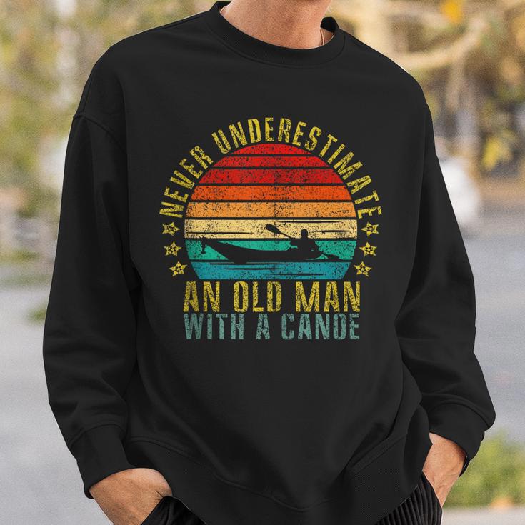 Never Underestimate An Old Man With a Canoe Retro Sleeveless Sweatshirt Gifts for Him Never Underestimate An Old Man With a Canoe Retro Sleeveless Sweatshirt Gifts for Him