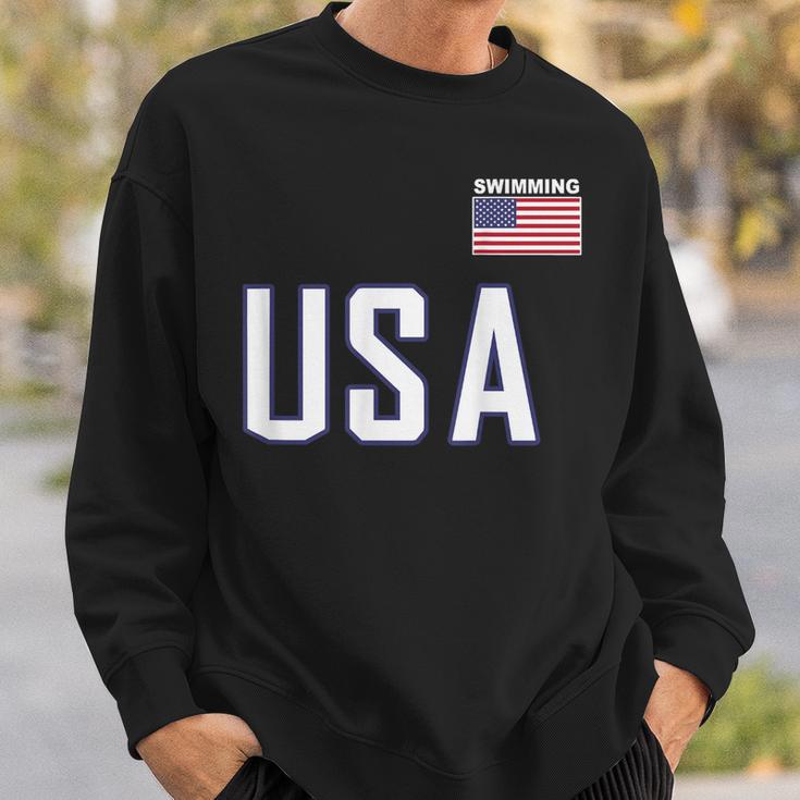 USA Flag Swim Swimming Sport Practice Equipment Men Women Sweatshirt Gifts for Him USA Flag Swim Swimming Sport Practice Equipment Men Women Sweatshirt Gifts for Him