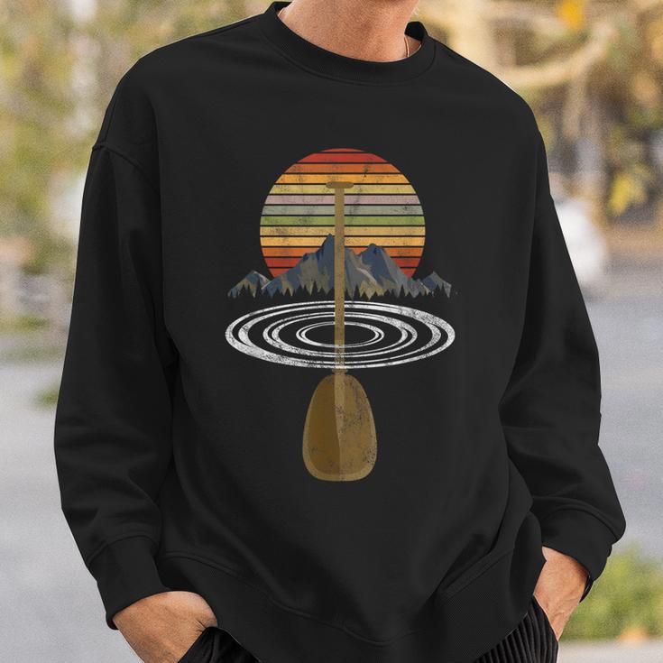 Vintage Retro Canoe Paddle & Mountains Rafting Sweatshirt Gifts for Him