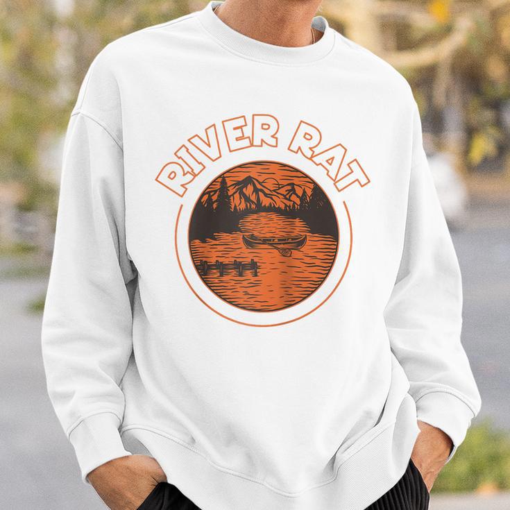 Canoe Canoeing Retro River Rat Raglan Baseball Tee Sweatshirt Gifts for Him