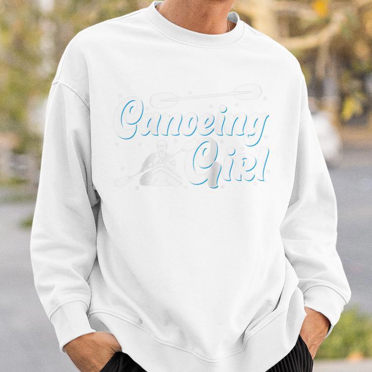 Canoeing Girl Raglan Baseball Tee Sweatshirt Gifts for Him
