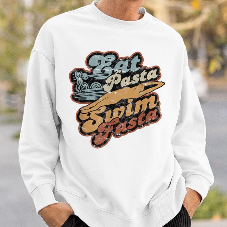 Eat Pasta Swim Fasta Swimmer Vintage Swimming Sweatshirt Gifts for Him