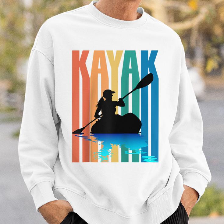Kayaking Kayak Retro Art Canoe Raglan Baseball Tee Sweatshirt Gifts for Him