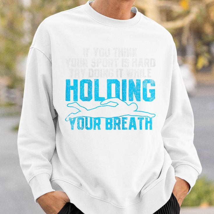 Swimming Swimmer Raglan Baseball Tee Sweatshirt Gifts for Him