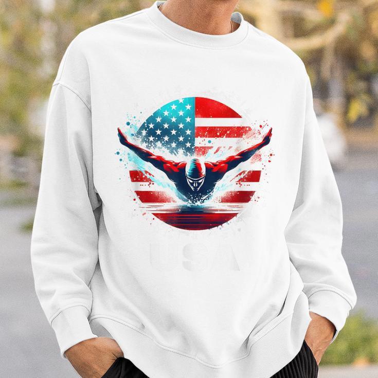Swimming United States Shirt With American Flag Swimming Sweatshirt Gifts for Him Swimming United States Shirt With American Flag Swimming Sweatshirt Gifts for Him