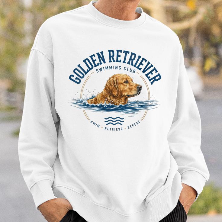 Women's Golden Retriever Swimming Sweatshirt Gifts for Him Women's Golden Retriever Swimming Sweatshirt Gifts for Him