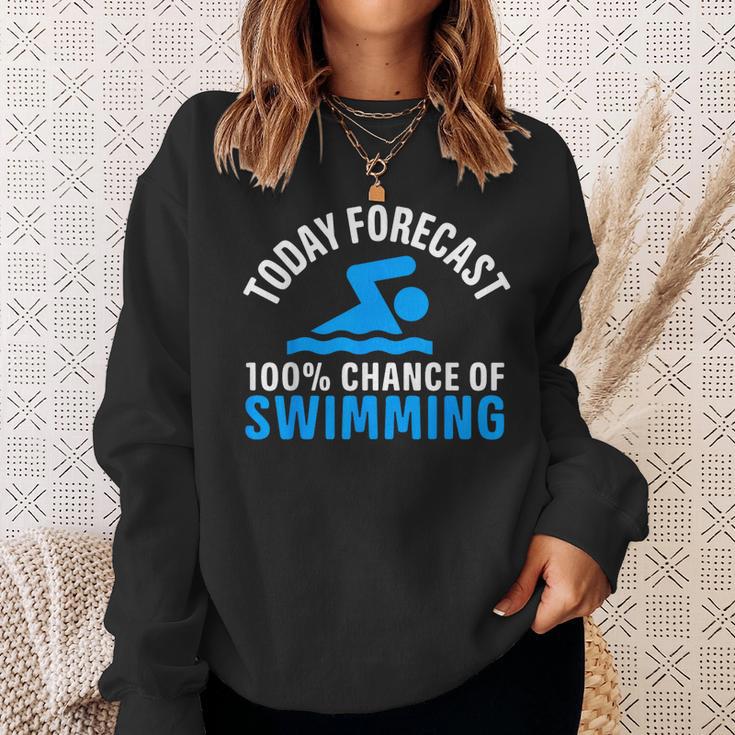 100 Chance Of Swimming Swimmer Swimming Sweatshirt Gifts for Her 100 Chance Of Swimming Swimmer Swimming Sweatshirt Gifts for Her