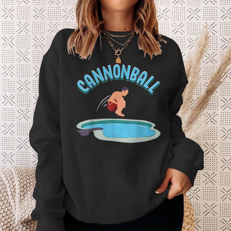 Cannonball Swimming Pool Fun Diving Diver Swimmer Cool Sweatshirt Gifts for Her