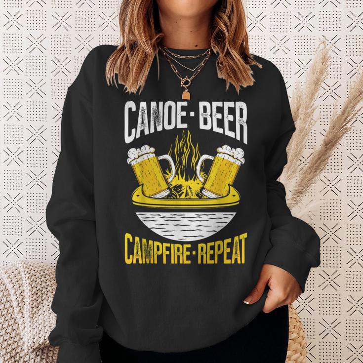 Canoe Beer Campfire Repeat Kayak Canoe Sweatshirt Gifts for Her