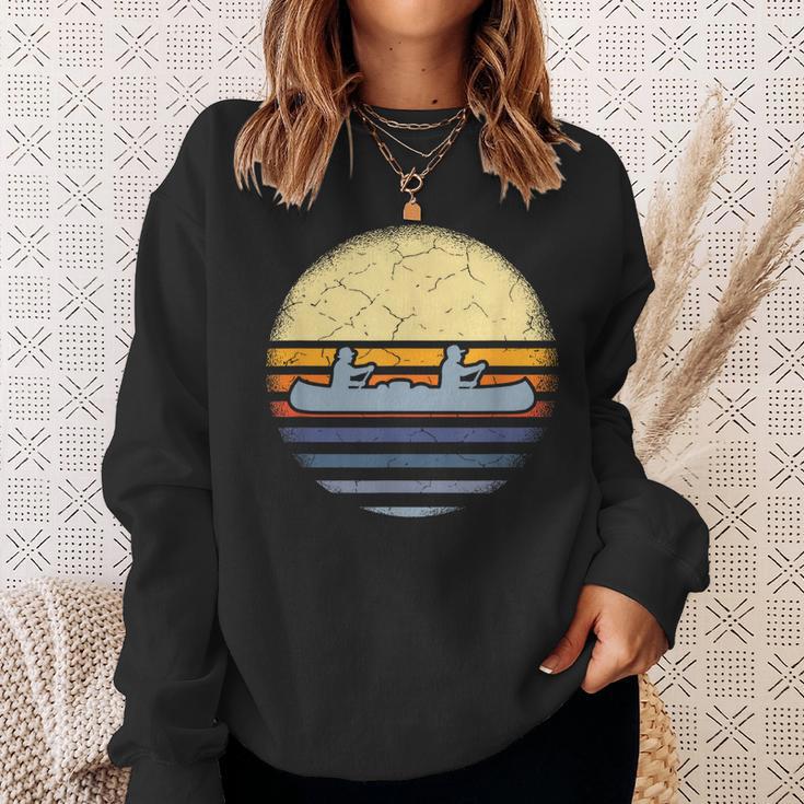 Canoe Canoeing Vintage Sunset Sweatshirt Gifts for Her