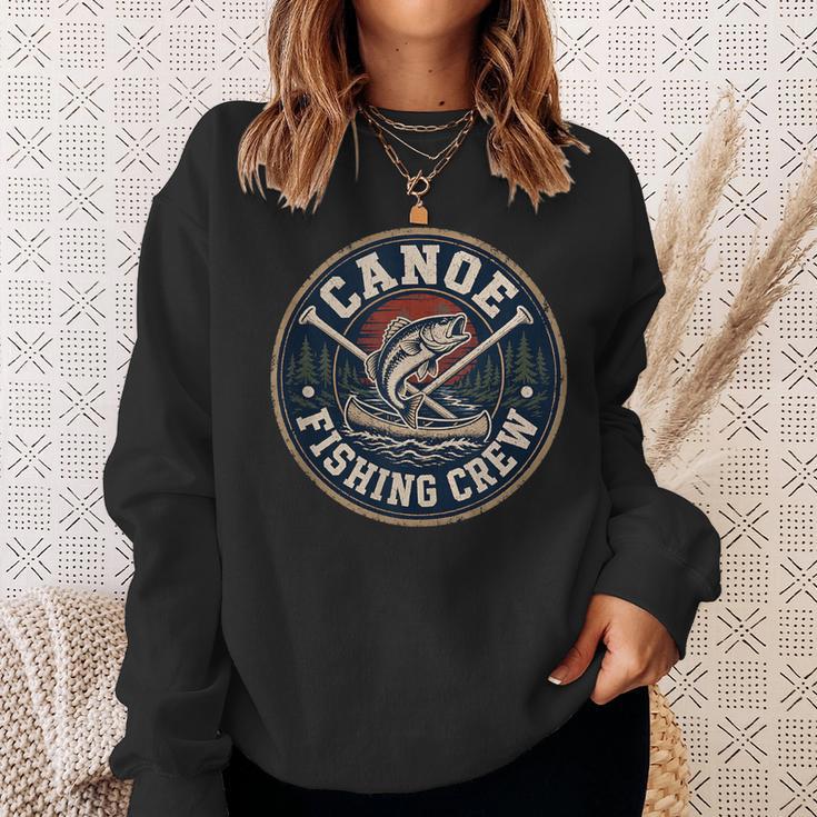 Canoe Fishing Crew Vintage Bass Paddles Sweatshirt Gifts for Her
