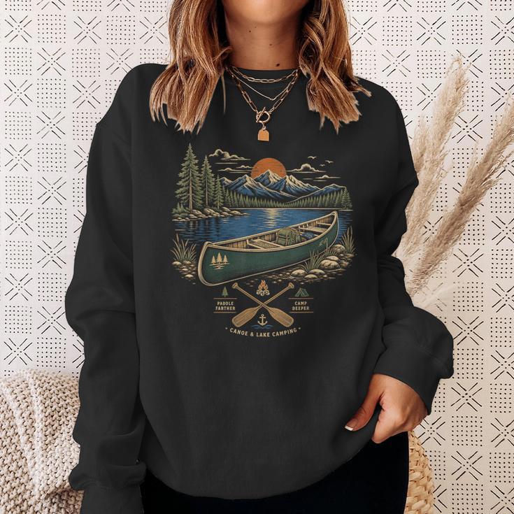 Canoe And Lake Camping Paddle Camp Sweatshirt Gifts for Her