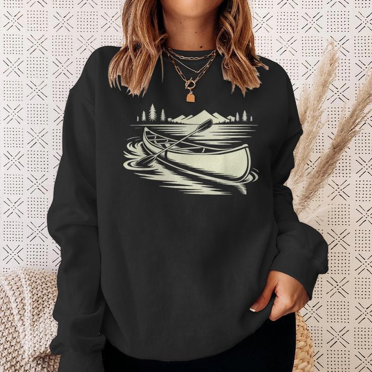 Canoe Tripper Loading Portage Pack First Light Sweatshirt Gifts for Her