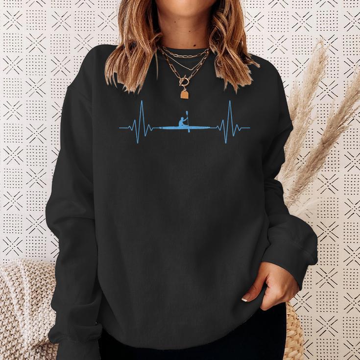 Cool Kayaking Heartbeat Canoe Boating Kayaks Outdoor Sport Sweatshirt Gifts for Her