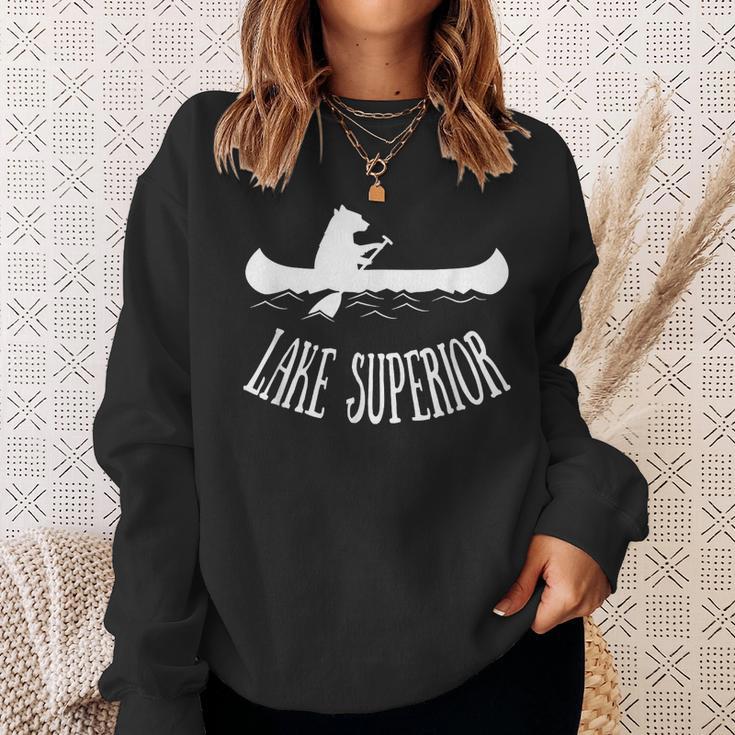 Lake Superior Bear Canoe Upper Peninsula For Yooper Sweatshirt Gifts for Her