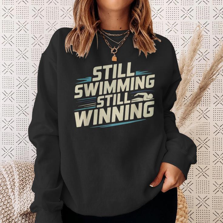 Masters Swimmer Still Swimming Competing Winning Adult Sweatshirt Gifts for Her Masters Swimmer Still Swimming Competing Winning Adult Sweatshirt Gifts for Her