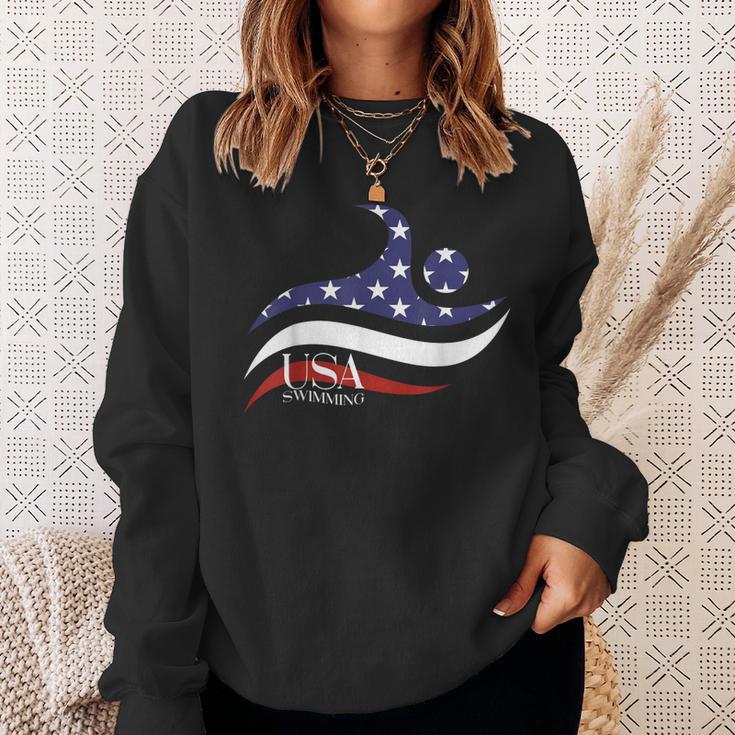 Patriotic American Flag Floating USA Swimming Team Sweatshirt Gifts for Her Patriotic American Flag Floating USA Swimming Team Sweatshirt Gifts for Her