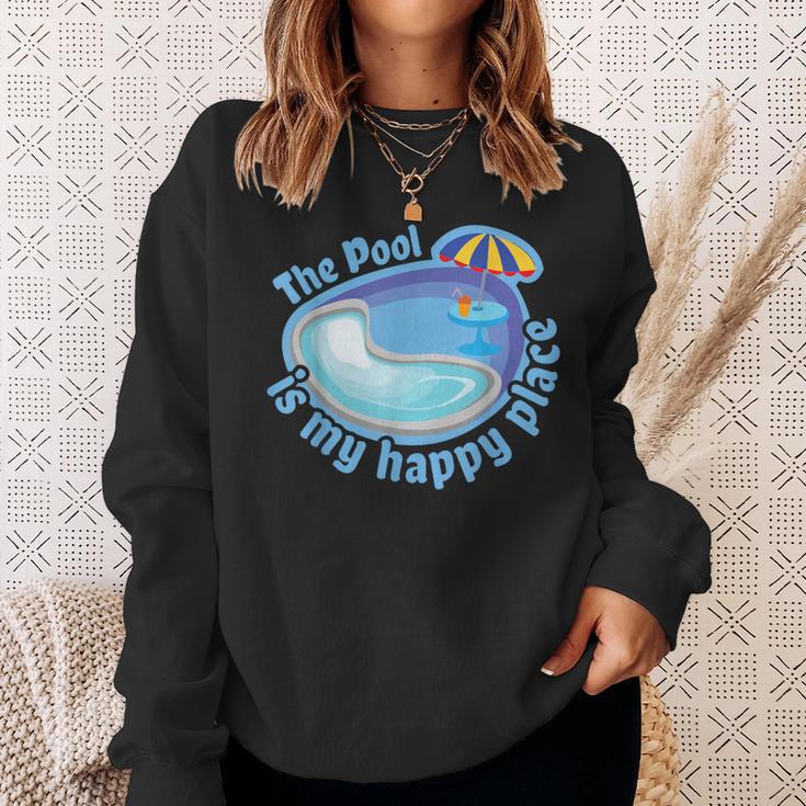 The Pool Is My Happy PlaceShirt Summer Swimming Tee Sweatshirt Gifts for Her The Pool Is My Happy PlaceShirt Summer Swimming Tee Sweatshirt Gifts for Her