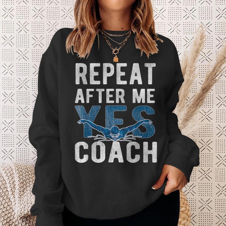 Repeat Yes Swim Coaching Swimming Coaches Sweatshirt Gifts for Her Repeat Yes Swim Coaching Swimming Coaches Sweatshirt Gifts for Her