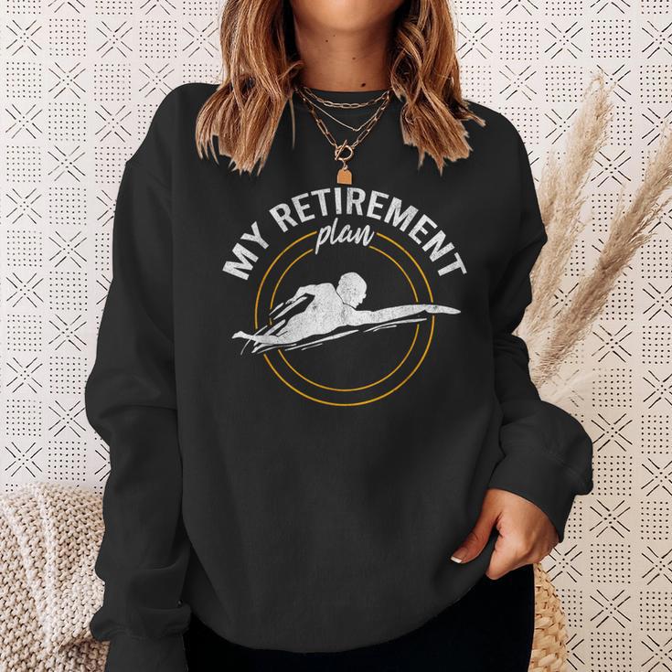 My Retirement Plan Swim Athlete Swimming Grandpa Swimmer Sweatshirt Gifts for Her