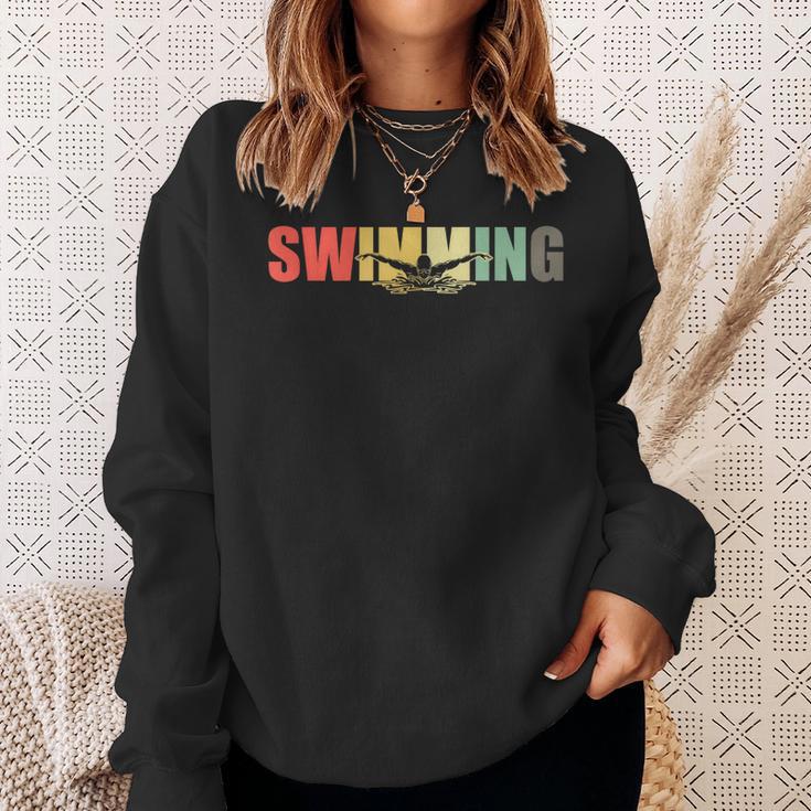 Retro Swimming Vintage Swimming Swimmer Sweatshirt Gifts for Her