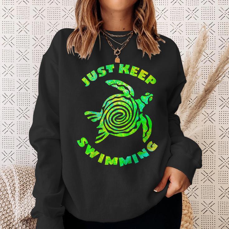 Sea Turtle Just Keep Swimming Ocean Beach Vacation Sweatshirt Gifts for Her Sea Turtle Just Keep Swimming Ocean Beach Vacation Sweatshirt Gifts for Her