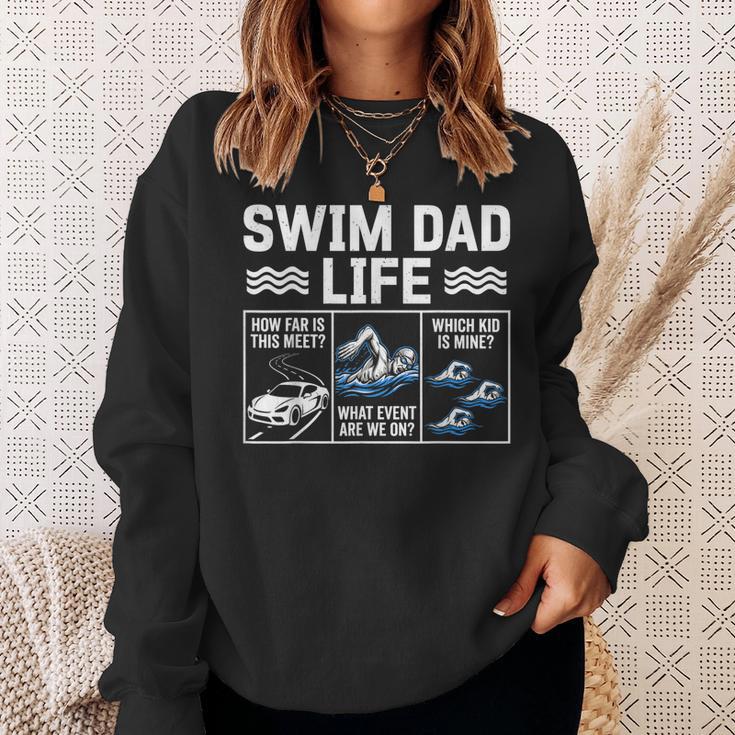 Swim Dad Life Swimmer Father's Day Swimming Daddy Sweatshirt Gifts for Her