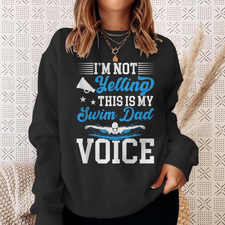Swim Dad Voice Swimming Dad Of A Swimmer Father Sweatshirt Gifts for Her