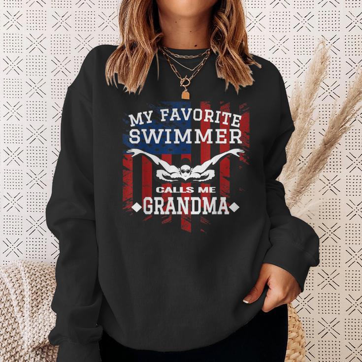 Swim Grandma Tshirt US American Flag Swimming Tee Sweatshirt Gifts for Her