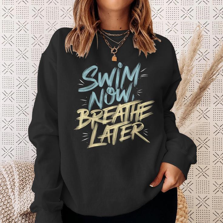 Swimmer Saying Swim Team Swimming Sweatshirt Gifts for Her