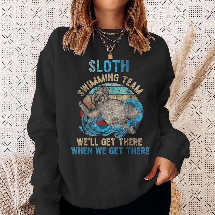 Swimmer Swim Sloth Swimming Team Retro Sweatshirt Gifts for Her Swimmer Swim Sloth Swimming Team Retro Sweatshirt Gifts for Her