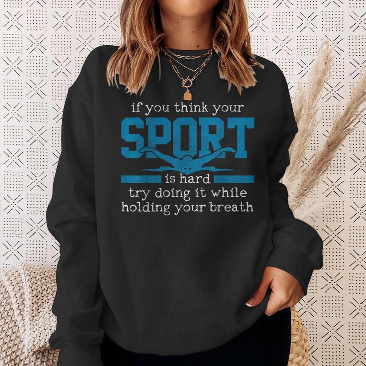 Swimmer Swimming Sports Quote Sweatshirt Gifts for Her