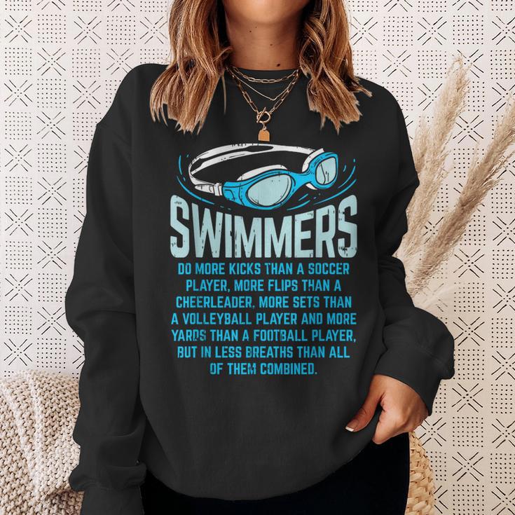 Swimmers Do More Kicks I For Swimming Lovers Sweatshirt Gifts for Her